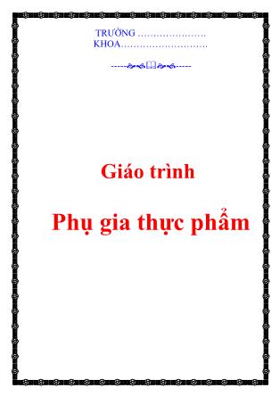 Giáo trình Phụ gia thực phẩm