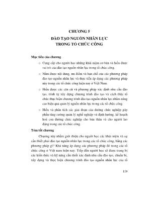 Giáo trình quản lí nguồn nhân lực trong tổ chức công - Chương 5: Đào tạo nguồn nhân lực trong tổ chức công