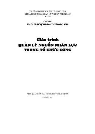 Giáo trình quản lí nguồn nhân lực trong tổ chức công