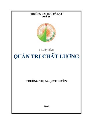 Giáo trình quản trị chất lượng - Trương Thị Ngọc Huyền