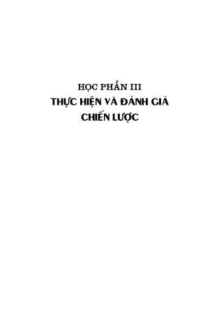 Giáo trình quản trị chiến lược - Học phần 3: Thực hiện và đánh gái chiến lược