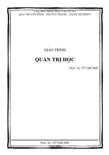 Giáo trình quản trị học - Vũ Thế Phú