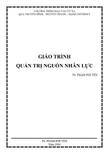 Giáo trình quản trị nguồn nhân lực - Phạm Phi Yến