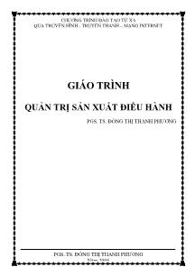 Giáo trình quản trị sản xuất điều hành - Đồng Thị Thanh Phương