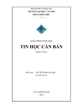 Giáo trình Tin học căn bản - Đỗ Thanh Liên Ngân