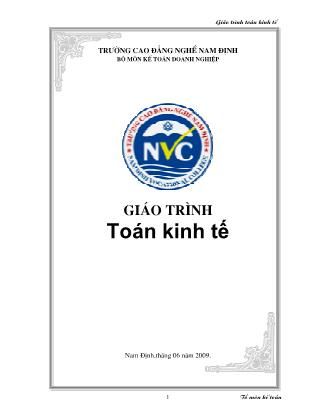 Giáo trình Toán kinh tế