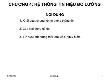 Hệ thống tín hiệu đo lường