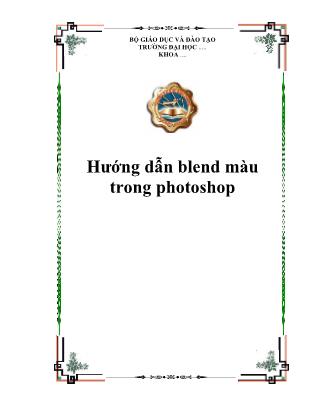 Hướng dẫn blend màu trong photoshop