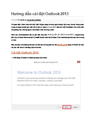 Hướng dẫn cài đặt Outlook 2013