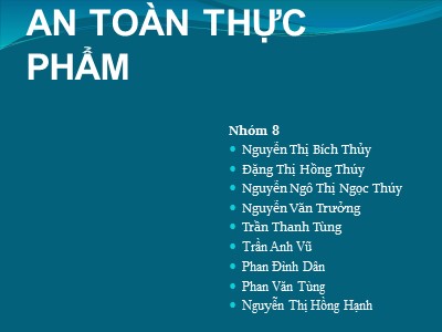 Khả năng gây mất an toàn thực phẩm do độc tố tự nhiên “độc tố trong sắn”