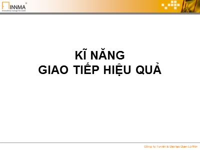 Kĩ năng giao tiếp hiệu quả