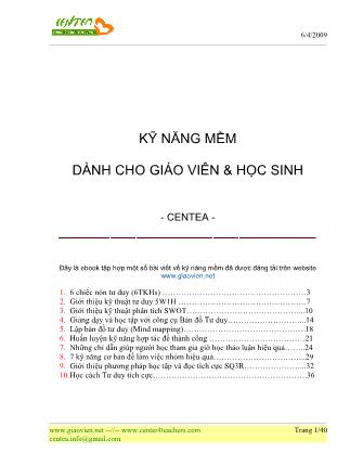 Kĩ năng mềm dành cho giáo viên và học sinh