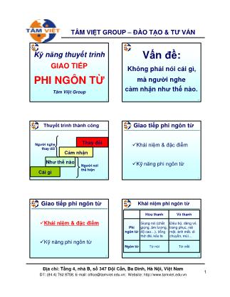 Kĩ năng thuyết trình giao tiếp phi ngôn từ