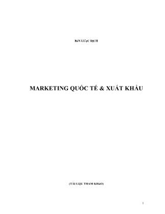 Marketing quốc tế và xuất khẩu