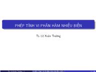 Phép tính vi phân hàm nhiều biến - Lê Xuân Trường