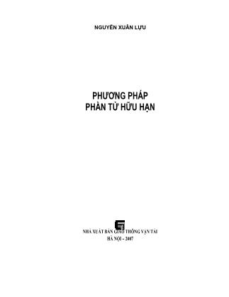 Phương pháp phần tử hữu hạn - Nguyễn Xuân Lựu