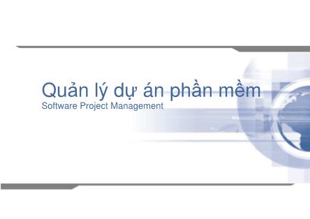 Quản lí dự án phần mềm