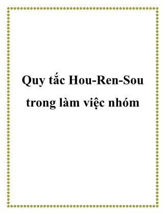 Quy tắc Hou-Ren-Sou trong làm việc nhóm