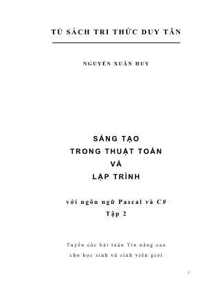 Sáng tạo trong thuật toán và lập trình với ngôn ngữ Pascal và C#