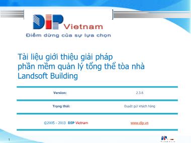 Tài liệu giới thiệu giải pháp phần mềm quản lý tổng thể tòa nhà Landsoft Building