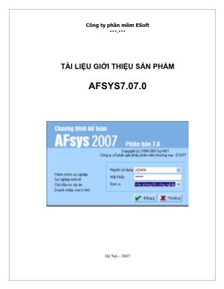 Tài liệu giới thiệu sản phẩm AFSYS 7.07.0