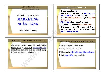 Tài liệu Marketing ngân hàng - Trần Phi Hoàng