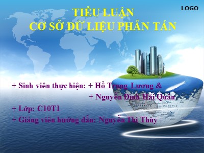 Tiểu luận Cơ sở dữ liệu phân tán - Nguyễn Thị Thủy