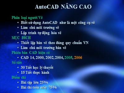 Bài giảng AutoCAD nâng cao