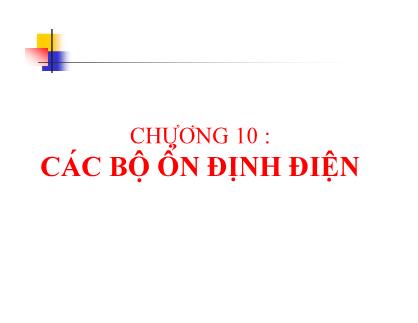 Bài giảng Các bộ ổn định điện