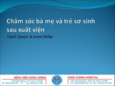 Bài giảng Chăm sóc bà mẹ và trẻ sơ sinh sau xuất viện