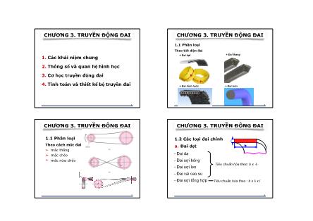 Bài giảng Chi tiết máy - Chương 3: Truyền động đai