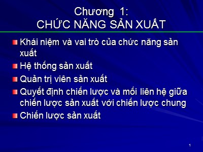 Bài giảng Chức năng sản xuất