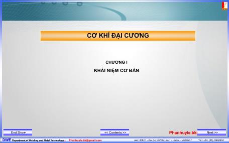 Bài giảng Cơ khí đại cương - Chương 1: Khái niệm cơ bản