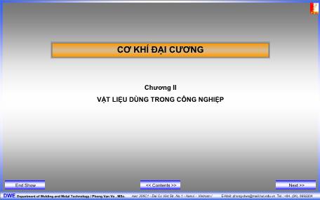 Bài giảng Cơ khí đại cương - Chương 2: Vật liệu dùng trong công nghiệp