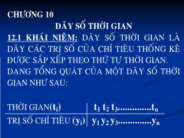 Bài giảng Dãy số thời gian