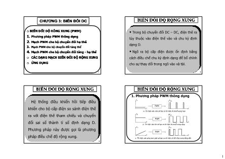 Bài giảng Điện tử Công suất - Chương 3: Biến đổi DC-Biến đổi độ rộng xung