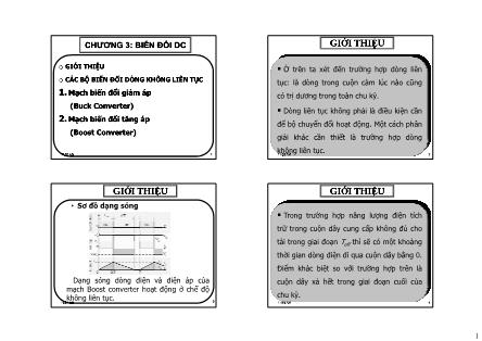 Bài giảng Điện tử Công suất - Chương 3: Biến đổi DC-Giới thiệu