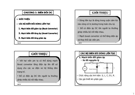 Bài giảng Điện tử Công suất - Chương 3: Biến đổi DC