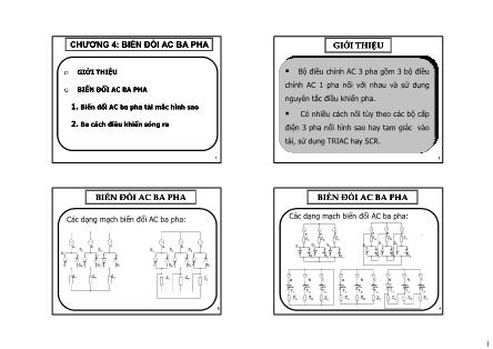 Bài giảng Điện tử Công suất - Chương 4: Biến đổi điện AC ba pha