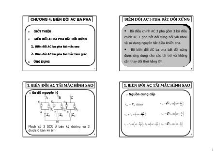 Bài giảng Điện tử Công suất - Chương 4: Biến đổi điện AC ba pha-Biến đổi AC 3 pha bất đối xứng