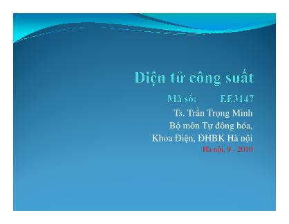 Bài giảng Điện tử công suất - Chương 5: Nghịch lưu độc lập - Trần Trọng Minh