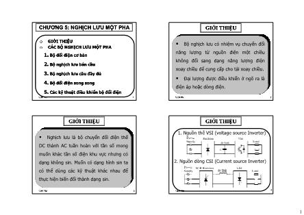 Bài giảng Điện tử Công suất - Chương 6: Ngịch lưu một pha