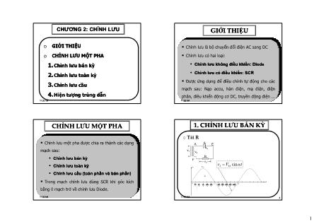 Bài giảng Điện tử Công suất - Chương II: Chỉnh lưu