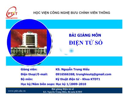 Bài giảng Điện tử số - Chương 1: Hệ đếm - Nguyễn Trung Hiếu