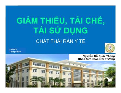 Bài giảng Dự án Hỗ trợ xử lý chất thải bệnh viện