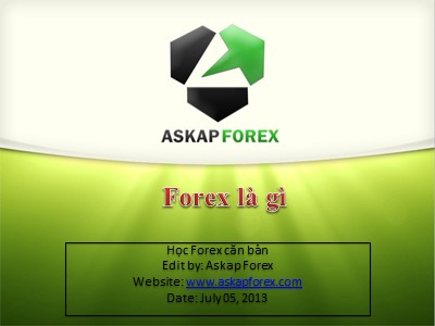 Bài giảng Forex