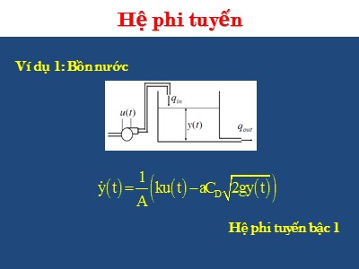 Bài giảng Hệ phi tuyến