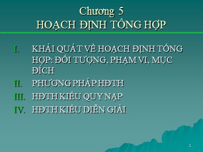 Bài giảng Hoạch định tổng hợp