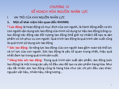 Bài giảng Kế hoạch hóa nguồn nhân lực