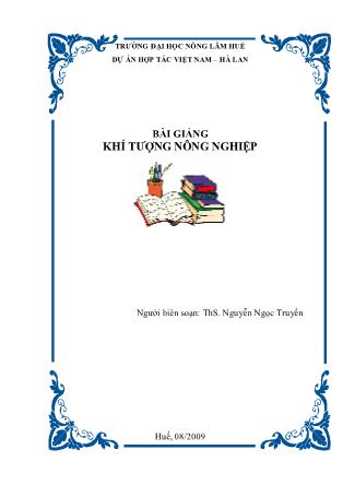 Bài giảng Khí tượng nông nghiệp - Nguyễn Ngọc Truyền